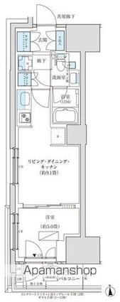パークアクシス品川天王洲アイル[1LDK/34.72m2]の間取図