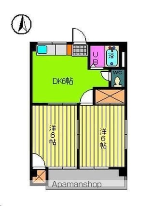 ひかりハイム[2DK/36.45m2]の間取図