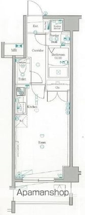 東京都新宿区中落合３丁目[1R/26.07m2]の間取図