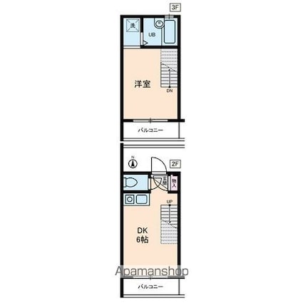 ディア[1DK/26.74m2]の間取図