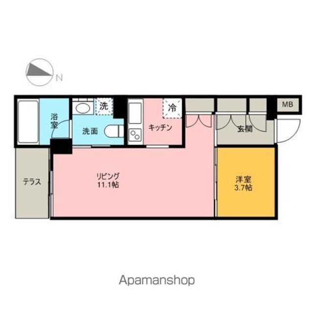 Ａｒｔｅ　哲学堂[1LDK/38.71m2]の間取図