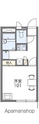 レオパレスドゥエル上用賀Ｂ[1K/20.28m2]の間取図