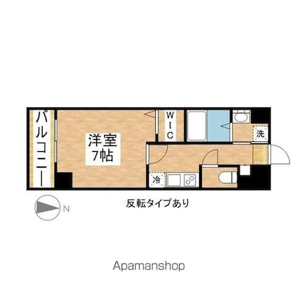 プレイズシード御器所イースト[1K/24.8m2]の間取図