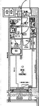 東京都江東区新大橋３丁目[1K/25.81m2]の間取図