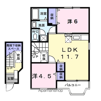 ビレッジ藤巻[2LDK/58.12m2]の間取図