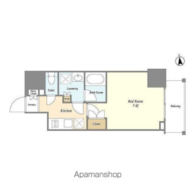 エスタート三田[1K/25.03m2]の間取図
