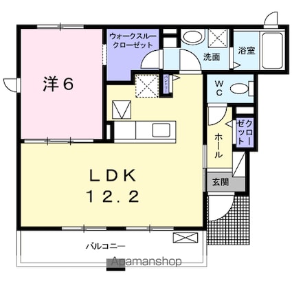 ブルックヒルズⅣ[1LDK/47.91m2]の間取図