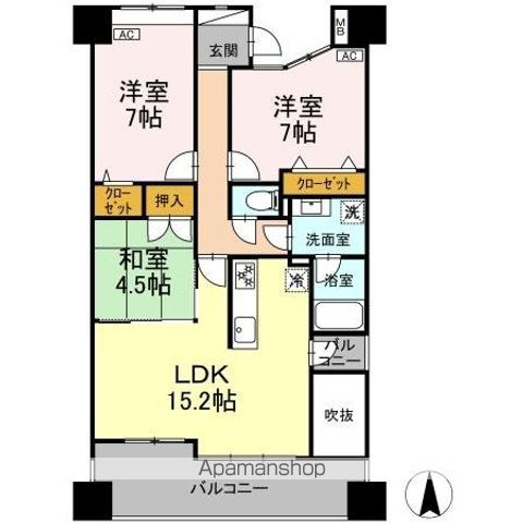 東峰マンション弥生が丘ステーションペサージュ SOUTH棟の間取り写真
