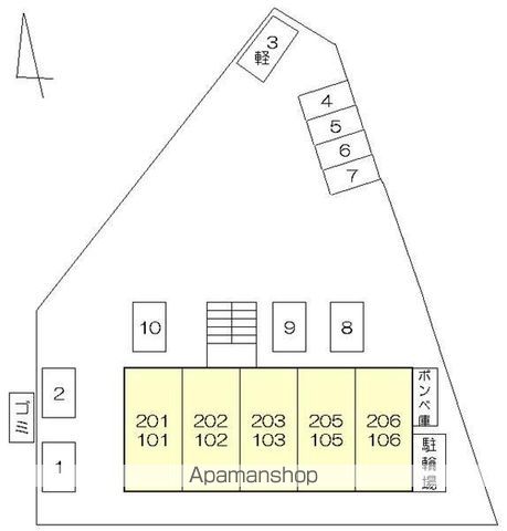 ＡＰＡヤマウチ[1R/30m2]の配置図