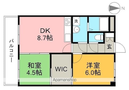 リーヴァかもべ[2DK/55.3m2]の間取図