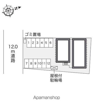 レオパレス比叡[1K/23.18m2]の配置図