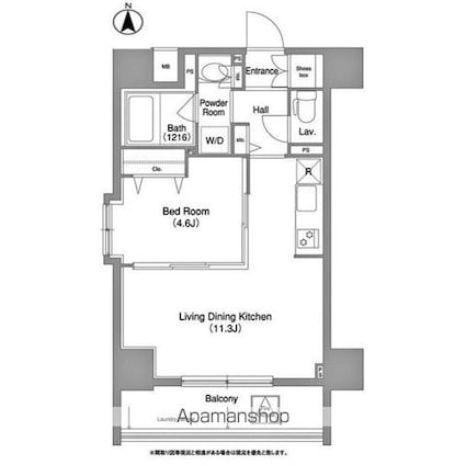 東京都荒川区荒川５丁目[1LDK/39m2]の間取図