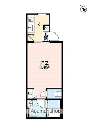 Ｐｌａｃｅ　ｄｅｓ　Ｖｉｃｋｅ[1K/25.32m2]の間取図
