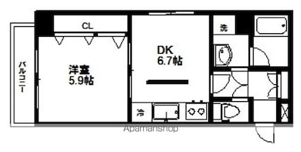 グレースＪＵＮ[1DK/34.2m2]の間取図