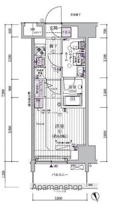 メインステージ立川Ⅵ[1K/20.52m2]の間取図