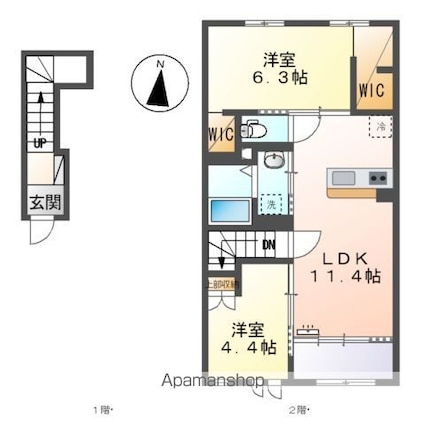 ボヌール[2LDK/58.17m2]の間取図