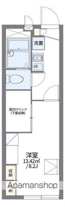 レオパレス城興ケ丘[1K/22.35m2]の間取図