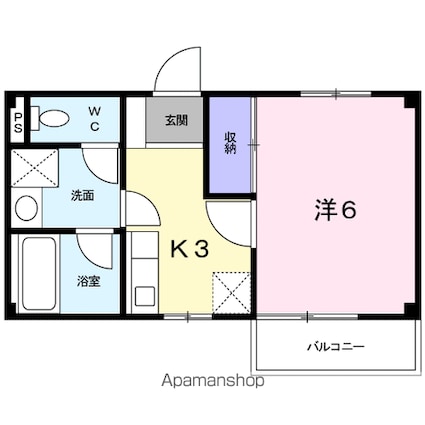 カメリア[1K/24.84m2]の間取図