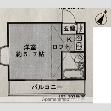 アーバンレジデンス北沢[1R/13.86m2]の間取図