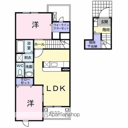 カーサ・ソーレ　Ａ[2LDK/60.17m2]の間取図