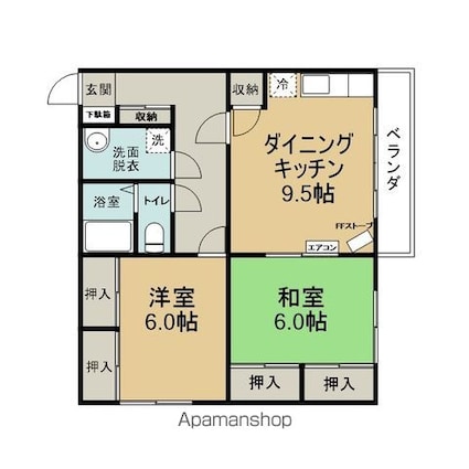 ＳＹハイツパートⅡ[2DK/59.62m2]の間取図