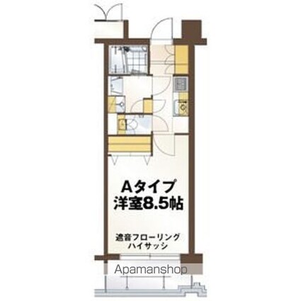 リビングステージ広瀬川[1K/26.65m2]の間取図
