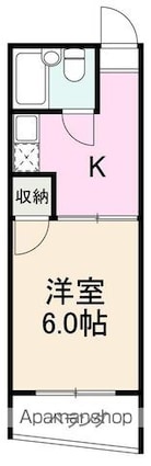 コート福岡Ⅰ[1K/19.44m2]の間取図