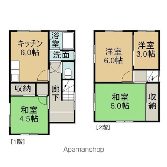 中田アパート[4DK/53.07m2]の間取図