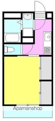 クレストスカーラカク[1K/26.22m2]の間取図