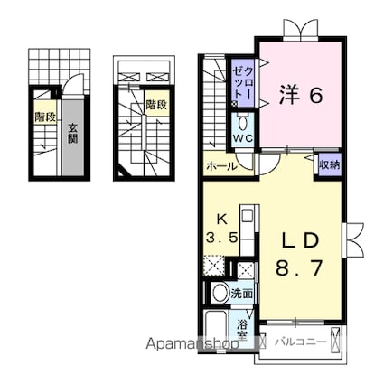 アムールⅠ[1LDK/53.01m2]の間取図