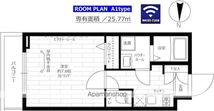ＢＲＥＥＺＥ　ＭＡＩＳＯＮ　ＨＩＫＡＷＡＤＡＩ[1K/25.77m2]の間取図