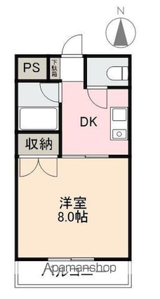 リビエール春日[1K/25.92m2]の間取図