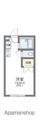 レオパレスしらかば[1K/19.87m2]の間取図