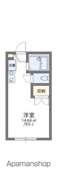レオパレスしらかば[1K/19.87m2]の間取図