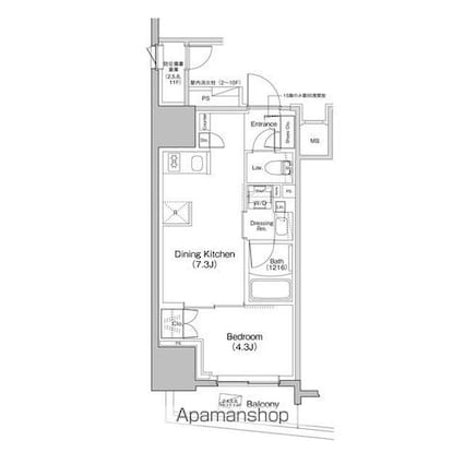 ザ・パークハビオ大森町[1DK/30.02m2]の間取図