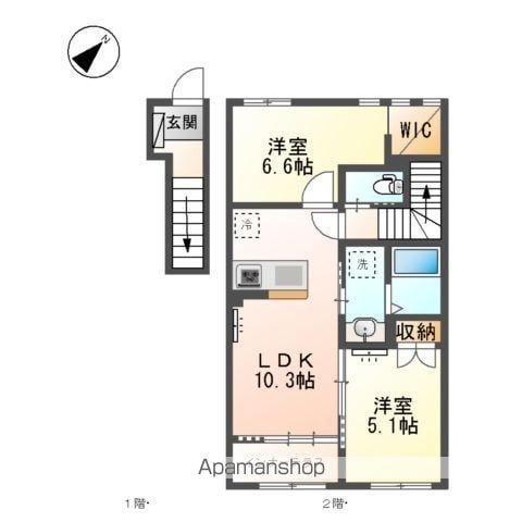 国立市青柳のアパートの間取り