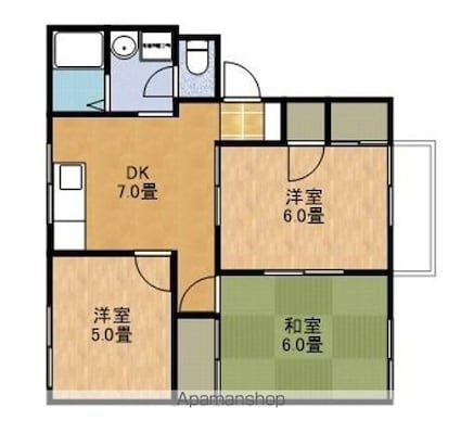 フレックスⅠ[3DK/54.3m2]の間取図