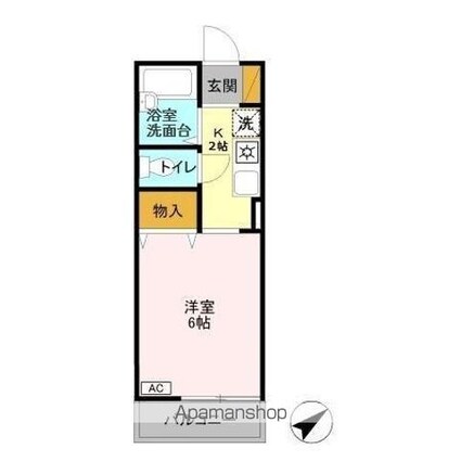 アンビションＥＩＧＨＴ[1K/20.25m2]の間取図
