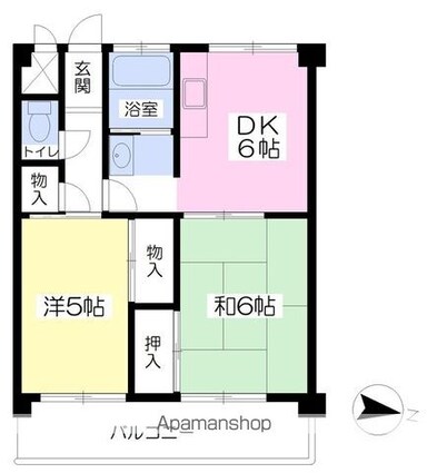 平松ビル[2DK/42m2]の間取図