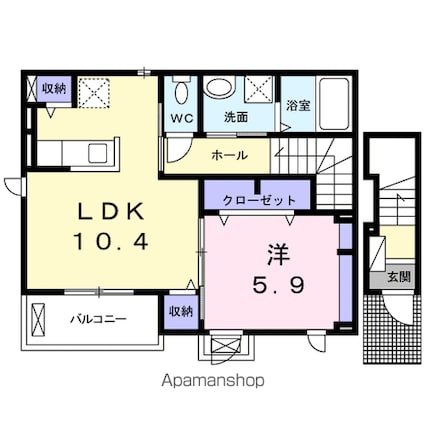 フラン[1LDK/45.13m2]の間取図