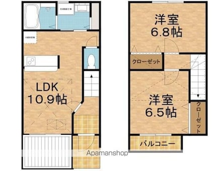 サンセール高木[2LDK/59.04m2]の間取図