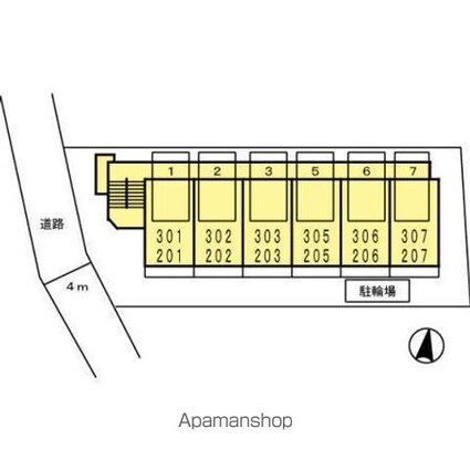 インペリアル宮前[1K/20.3m2]の配置図