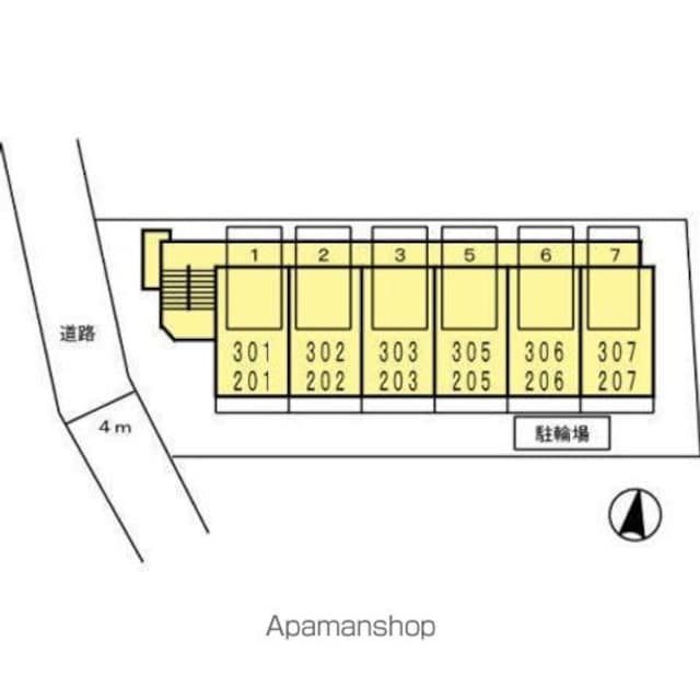 インペリアル宮前[1K/20.3m2]の配置図