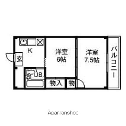 滋賀県野洲市小篠原[2DK/36.45m2]の間取図