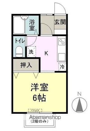 ブルームまりも[1K/22.05m2]の間取図