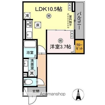 セレスティア東尾久[1LDK/36.26m2]の間取図