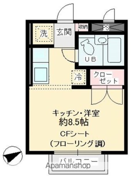 東京都世田谷区桜上水４丁目[1R/19.87m2]の間取図