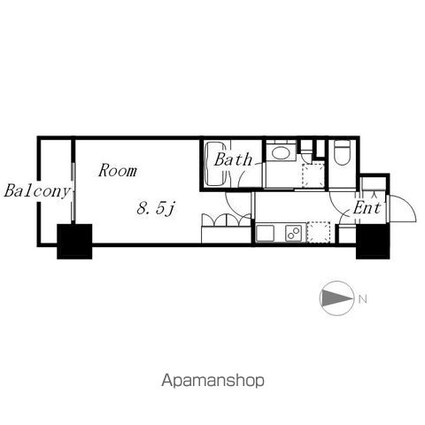ＯＫＢアヴェニール菊井町[1K/29.76m2]の間取図