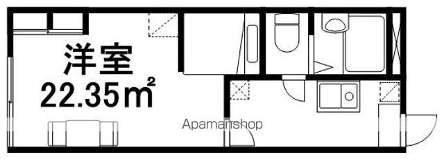 レオパレス浜の茶屋[1K/22.35m2]の間取図