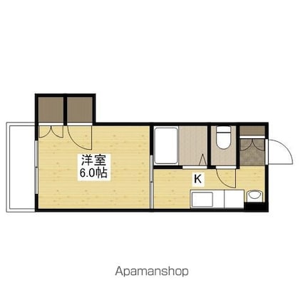 第１コーポ大場[1K/20.82m2]の間取図